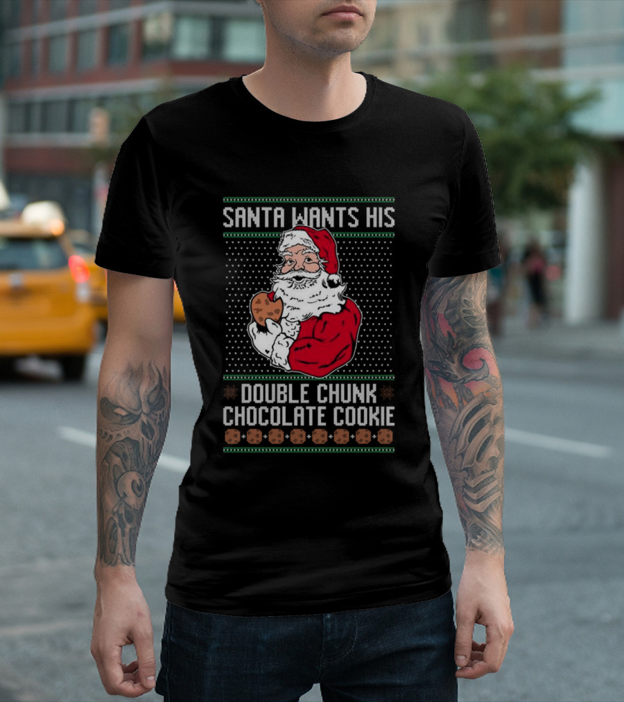 Santa Wants His Double Chunk Chocolate Cookie Vintage T-Shirt