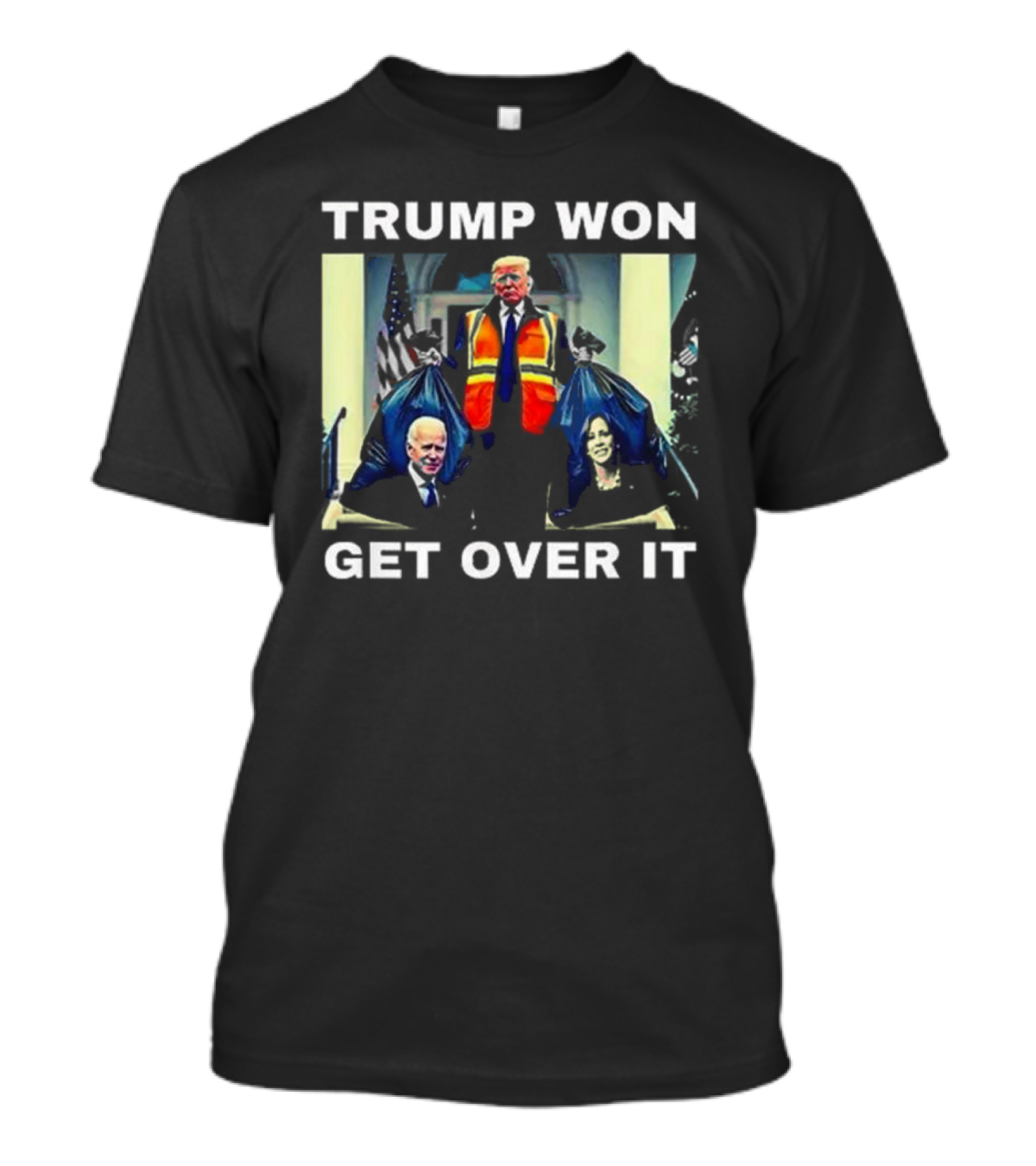 Trump Won Get Over It Biden Harris Imagery MAGA Election T-Shirt