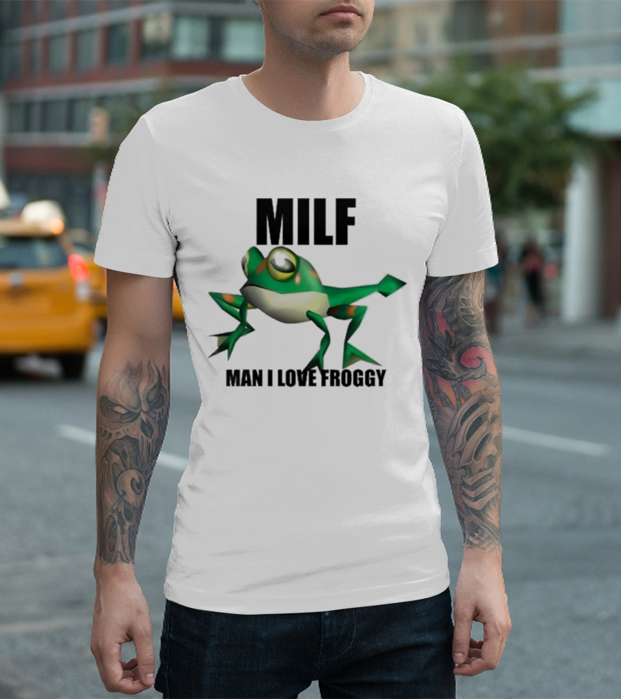 MILF Man I Love Froggy Cute Green Cartoon Frog T-Shirt