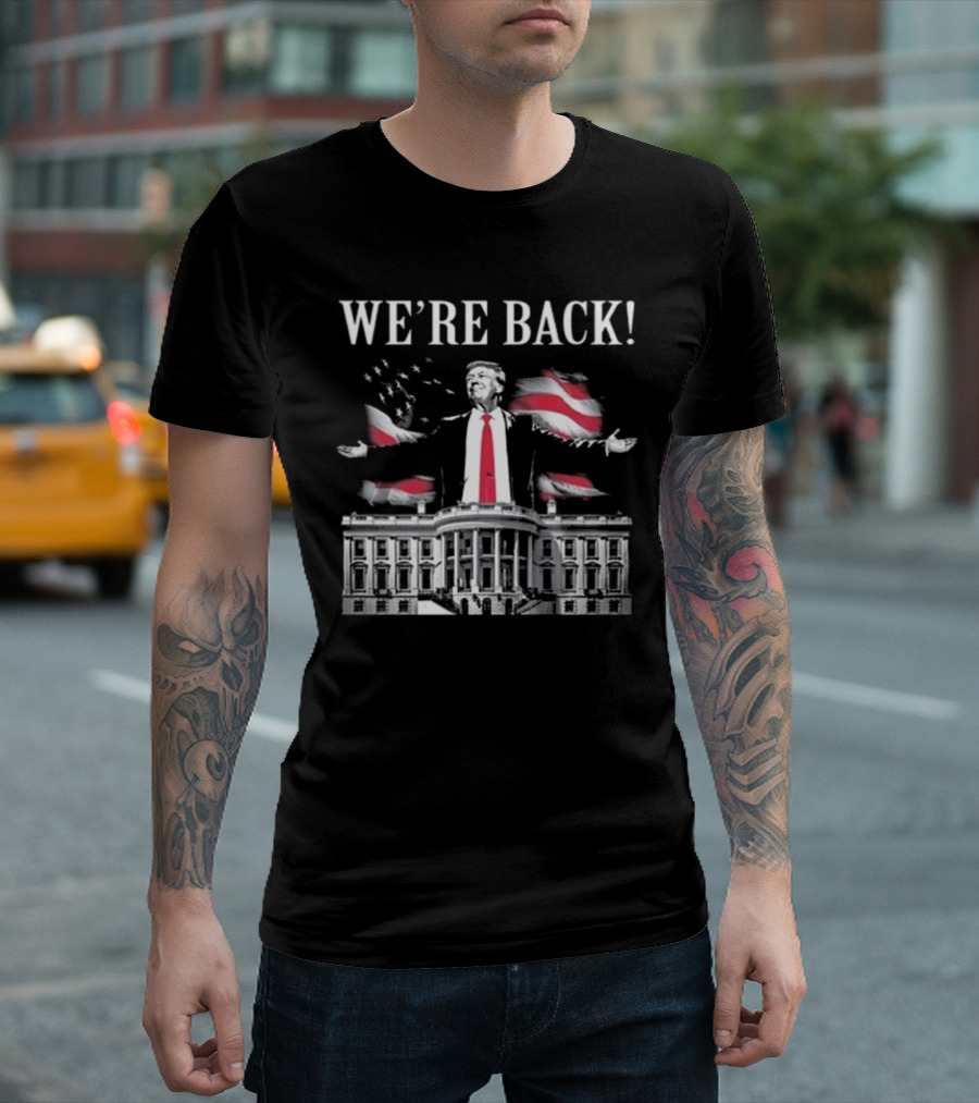 Adam Calhoun We’re Back Trump Won 2024 White House American Flag T-Shirt