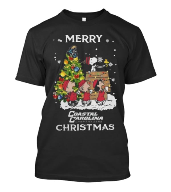 Coastal Carolina Chanticleers Snoopy And Friends Merry Christmas T-Shirt