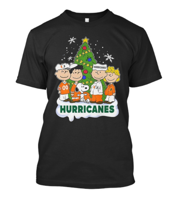 Miami Hurricanes Snoopy And Friends Christmas Tree T-Shirt