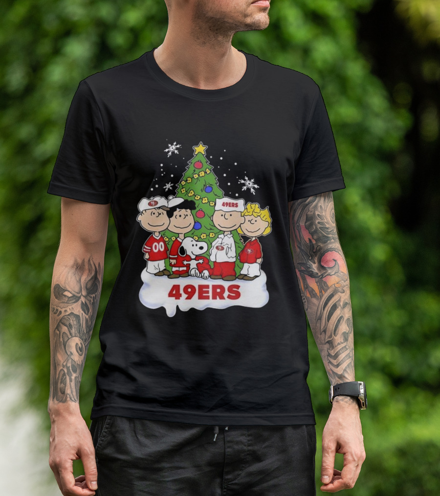 San Francisco 49Ers Snoopy And Friends Christmas T-Shirt