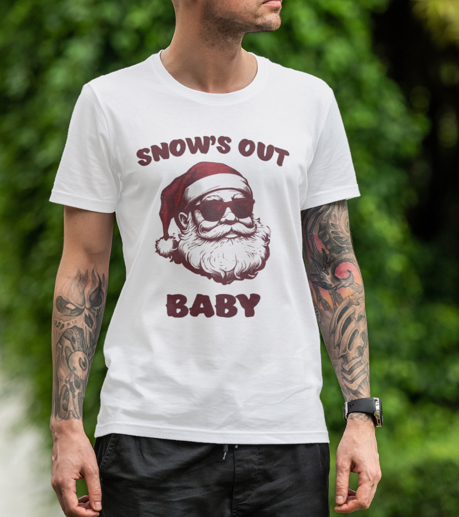 Snow’s Out Baby Santa Christmas T-Shirt