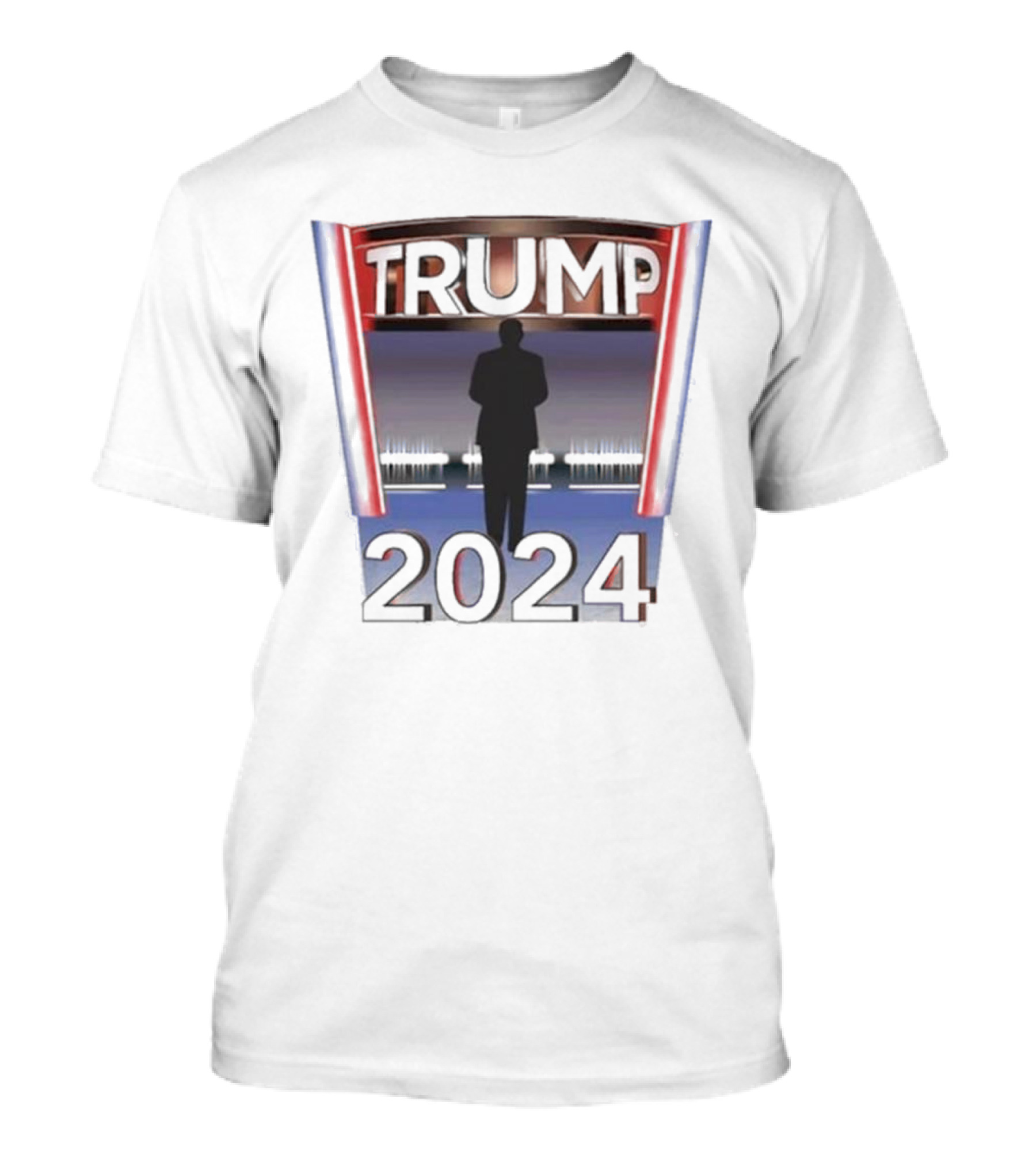 Seb Gorka Trump 2024 Silhouette With Bold Monumental Red White And Blue Elements T-Shirt