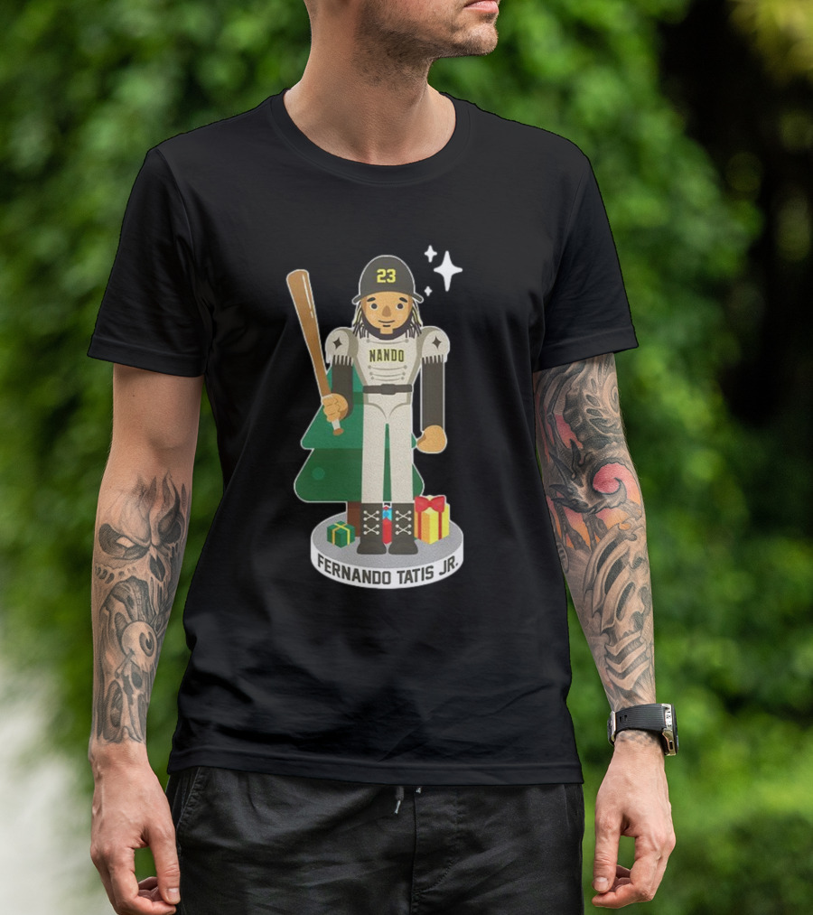 Fernando Tatis Jr. Nando 23 MLBPA Nutcracker With Baseball Bat And Gifts T-Shirt