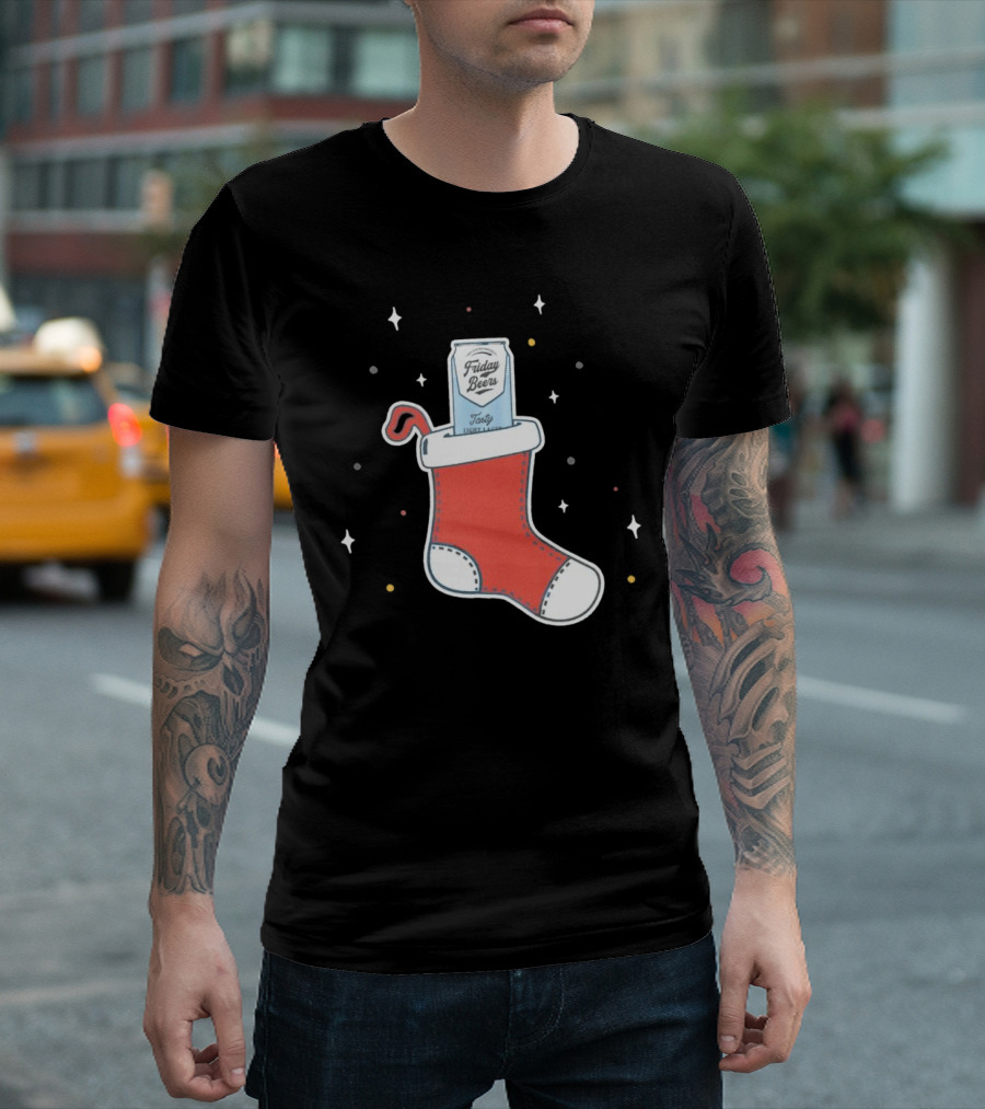Friday Beers Christmas Stocking T-Shirt