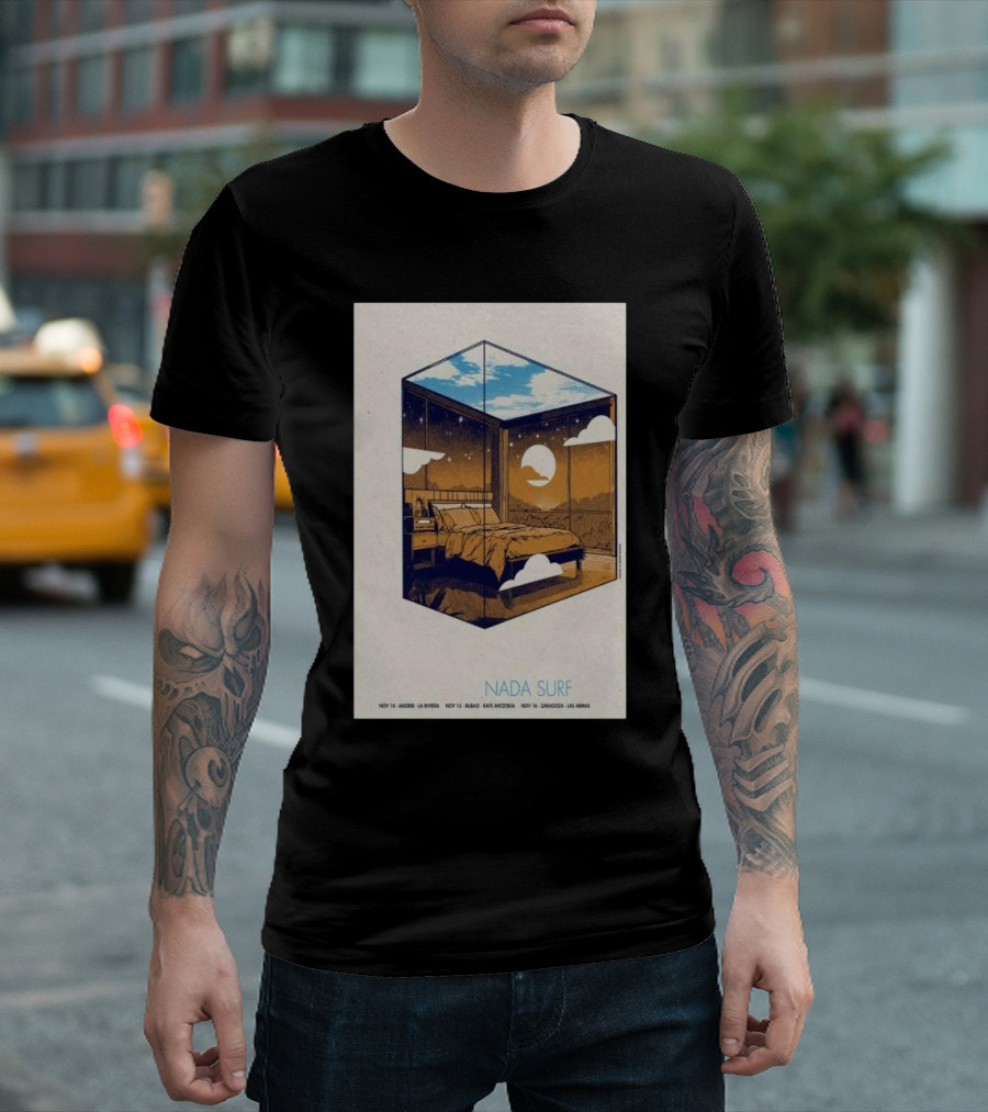 Nada Surf Nov 14 2024 Madrid Sla Riviera Bedroom Cube Concert T-Shirt