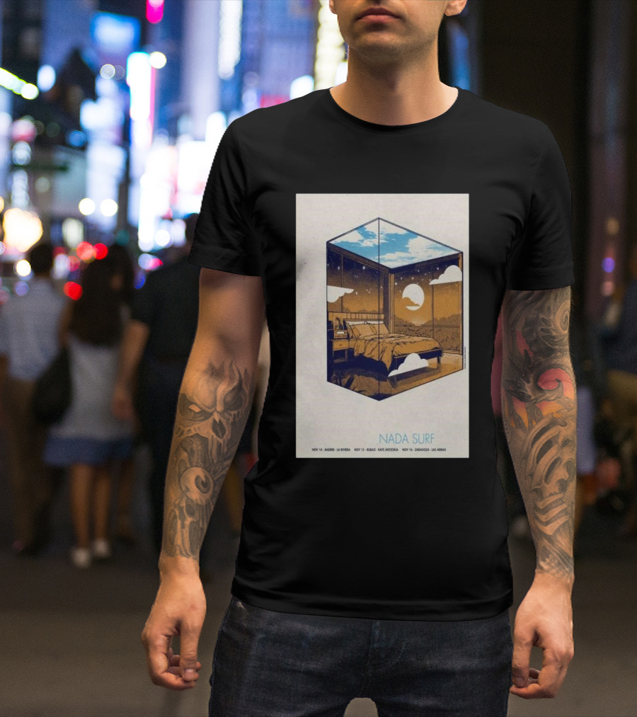 Nada Surf Nov 14 2024 Madrid Sla Riviera Bedroom Cube Concert T-Shirt