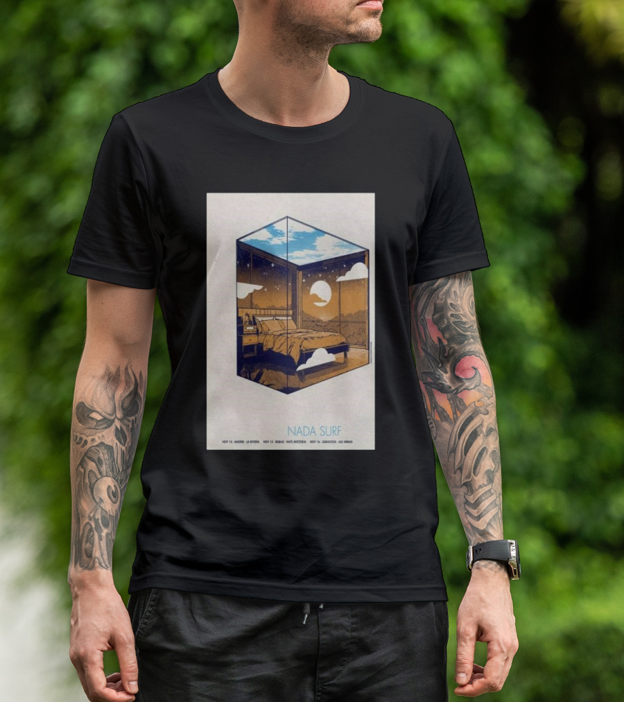 Nada Surf Nov 14 2024 Madrid Sla Riviera Bedroom Cube Concert T-Shirt