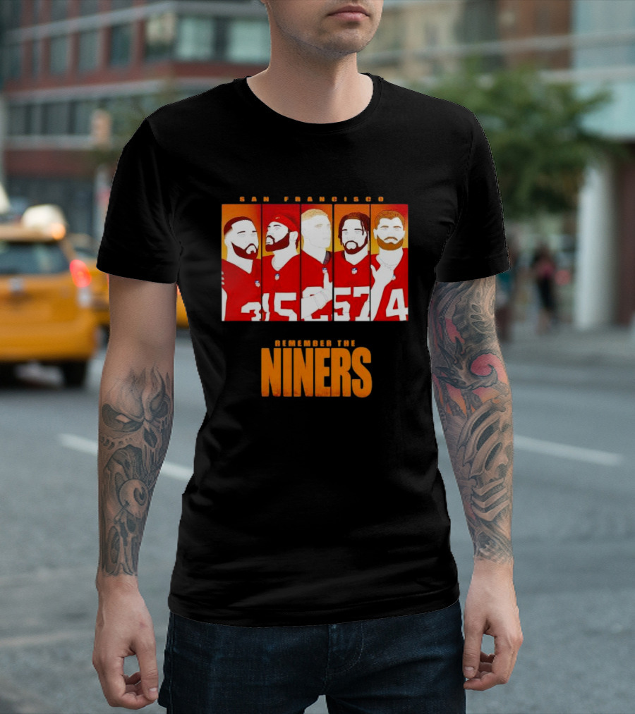 San Francisco 49ers Remember the Niners Players Red Jerseys T-Shirt