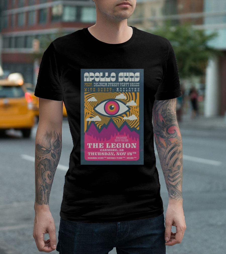 Apollo Suns at The Legion Canmore AB Nov 14 2024 Featuring Delirium Street Party Brass with Guest Maclayne T-Shirt