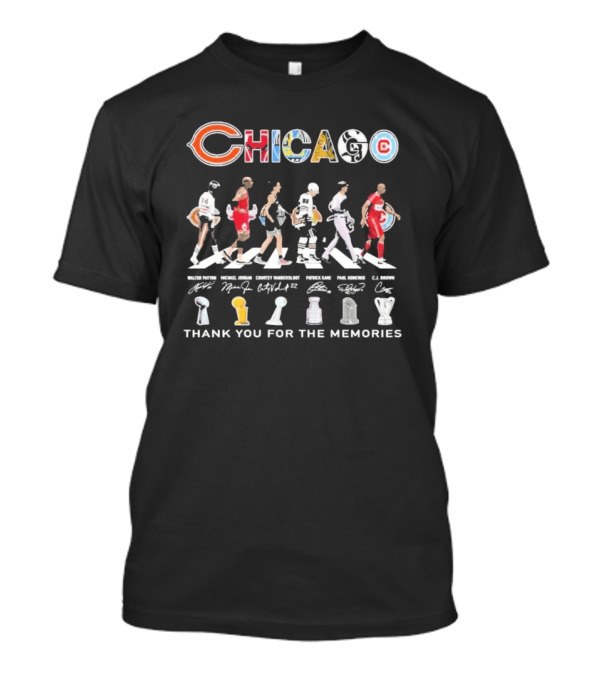 Chicago Legends Walter Payton Michael Jordan Dennis Rodman Patrick Kane Ernie Banks Thank You For The Memories T-Shirt