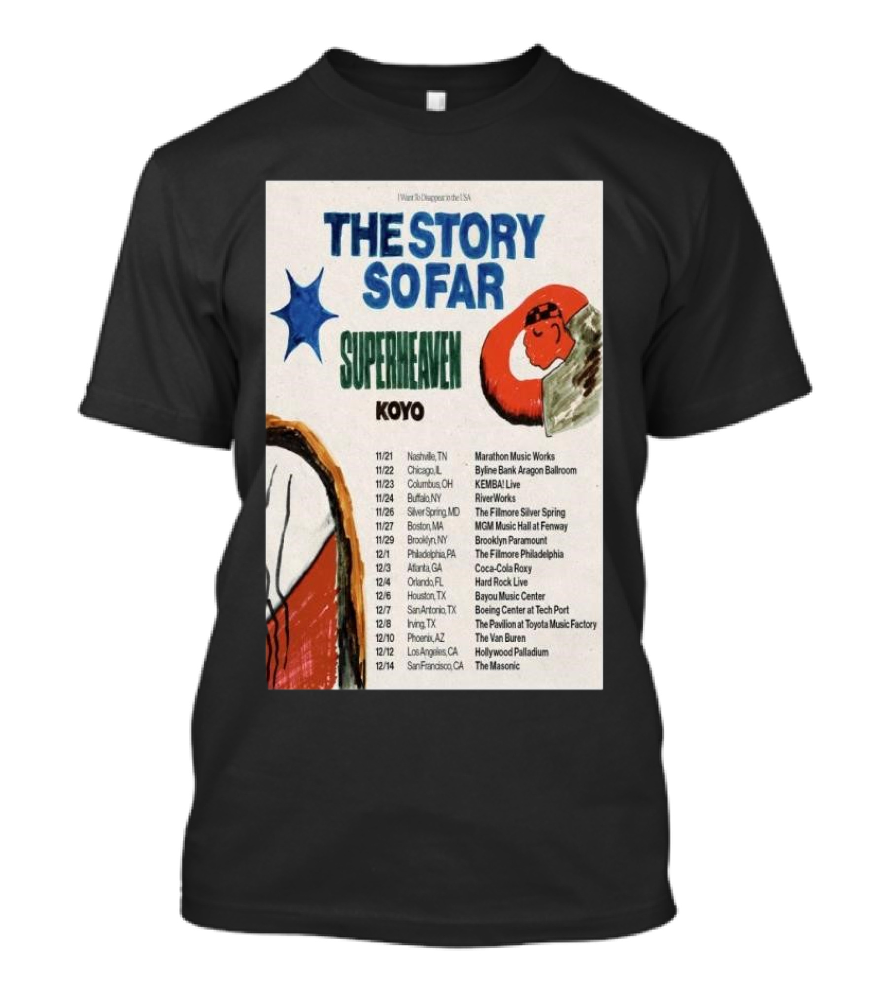 The Story So Far Superheaven Koyo Concert Tour T-Shirt