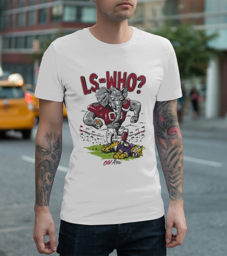 LS-WHO Elephant Football Alabama Old Row T-Shirt