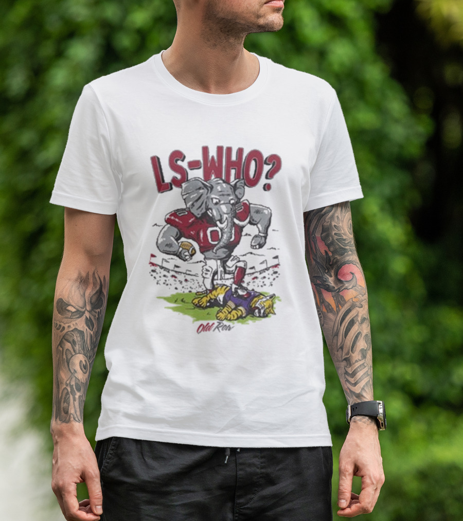 LS-WHO Elephant Football Alabama Old Row T-Shirt