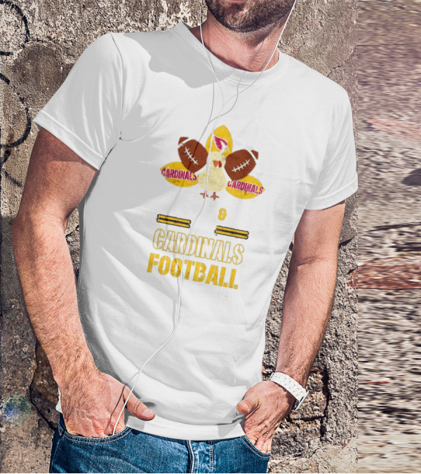 Cardinals Turkey Football Cardinals Thanksgiving Cardinals Football T-Shirt
