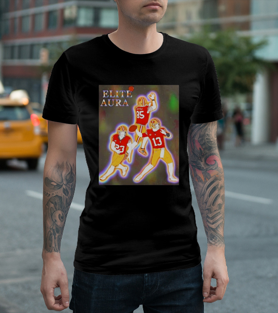 Elite Aura San Francisco 49ers CMC Kittle Purdy T-Shirt