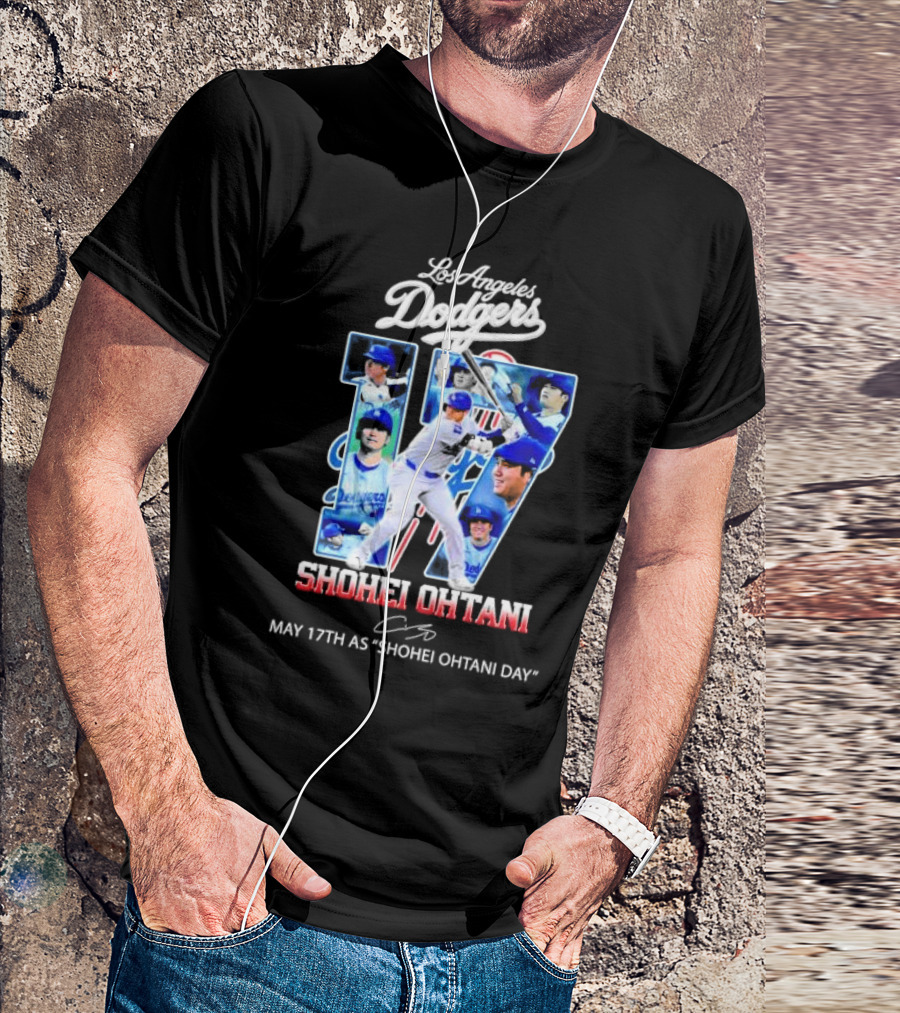Los Angeles Dodgers Shohei Ohtani 17 May 17th As Shohei Ohtani Day Signature T-Shirt