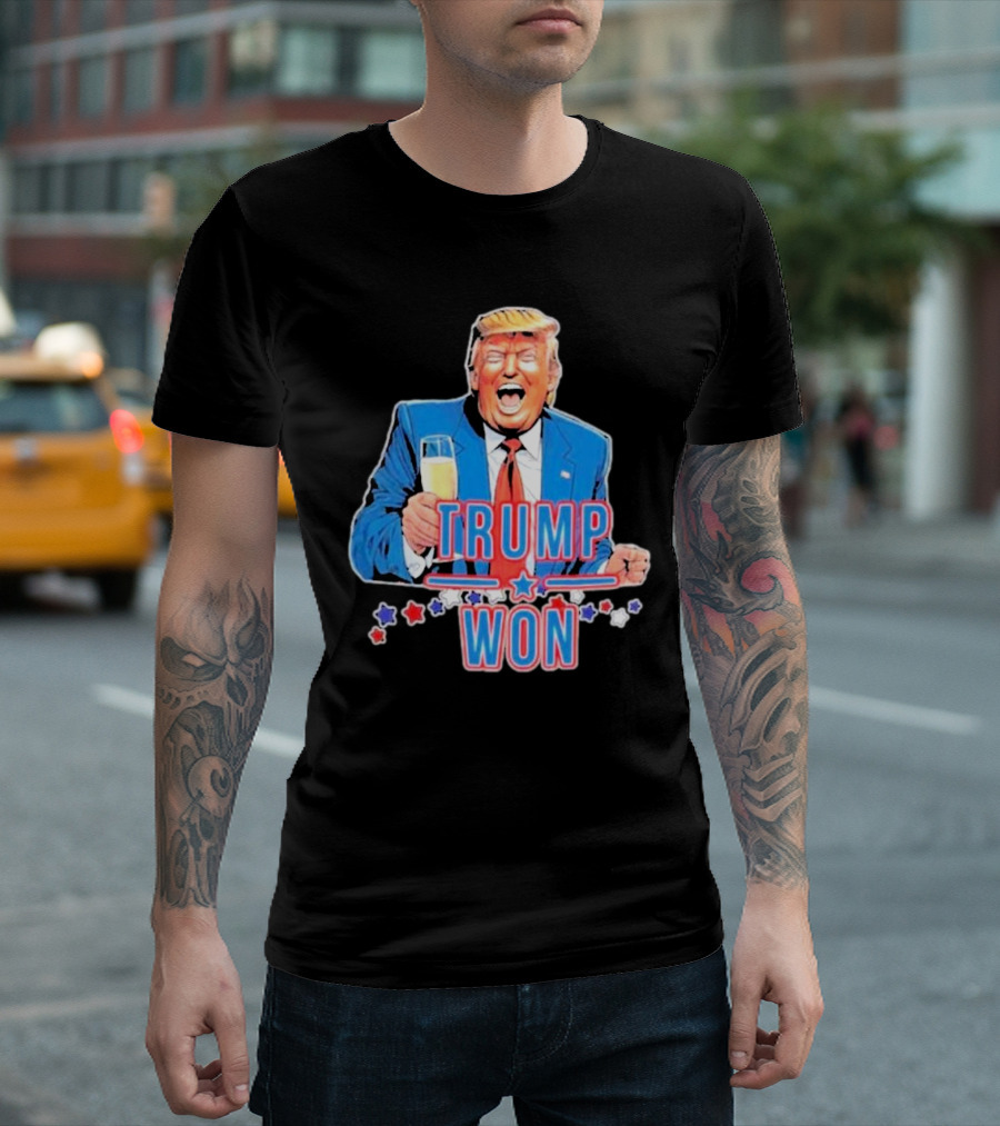 Trump Won Celebration Champagne Stars T-Shirt