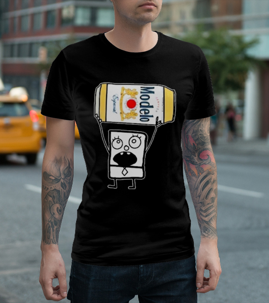 Doodlebob Lifting Modelo Especial Beer Can T-Shirt