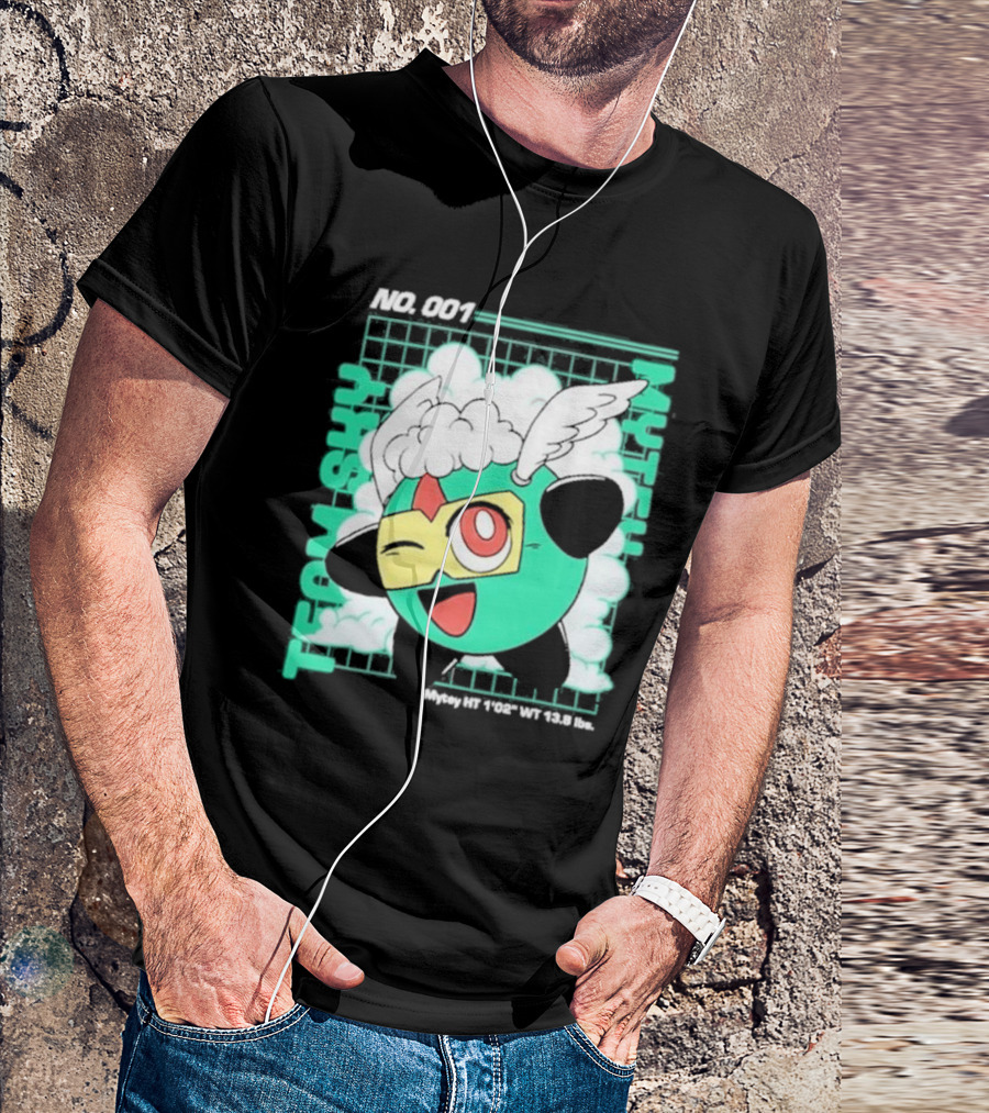 Mandjtv Team Sky Mytey No. 001 Winged Character With Grid Background T-Shirt