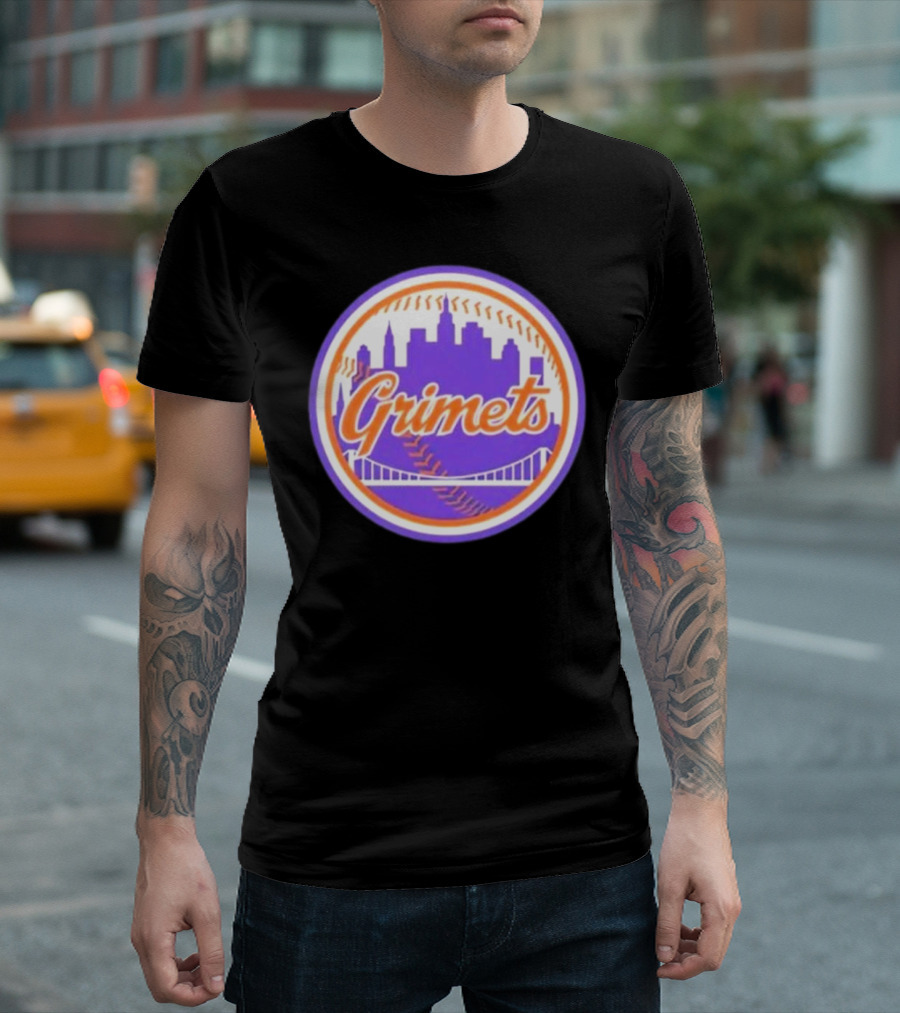 Ny Mets Grimets Skyline Baseball T-Shirt