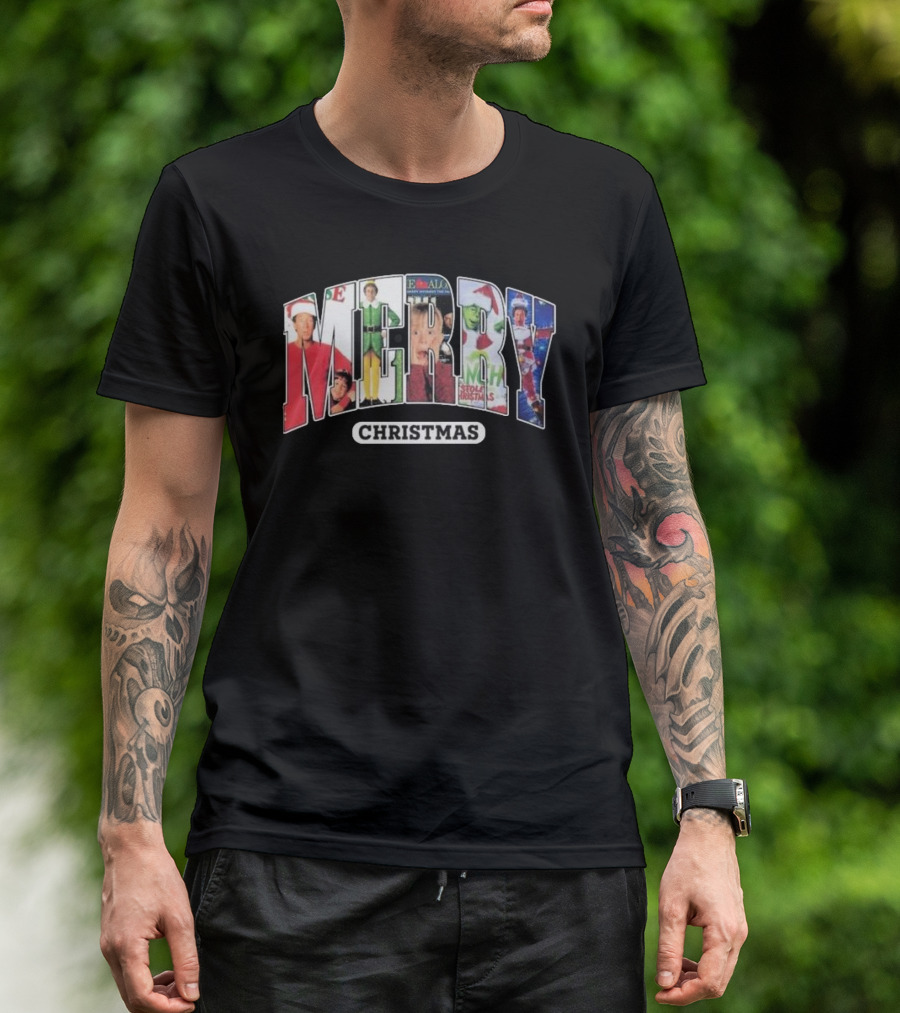 Merry Christmas Collection Movie Characters For Fans T-Shirt