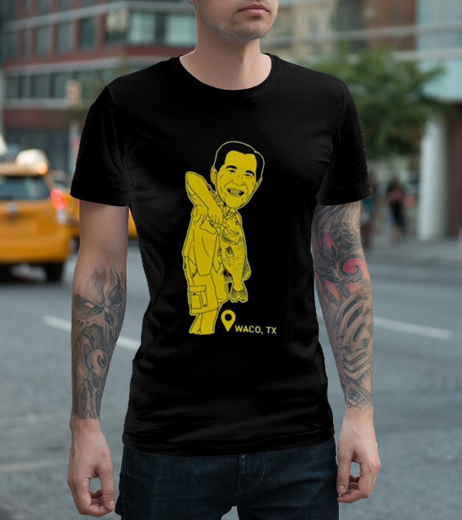 Scott Drew Fishing Caricature Waco TX T-Shirt
