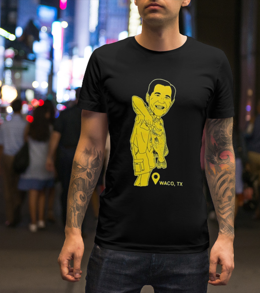 Scott Drew Fishing Caricature Waco TX T-Shirt