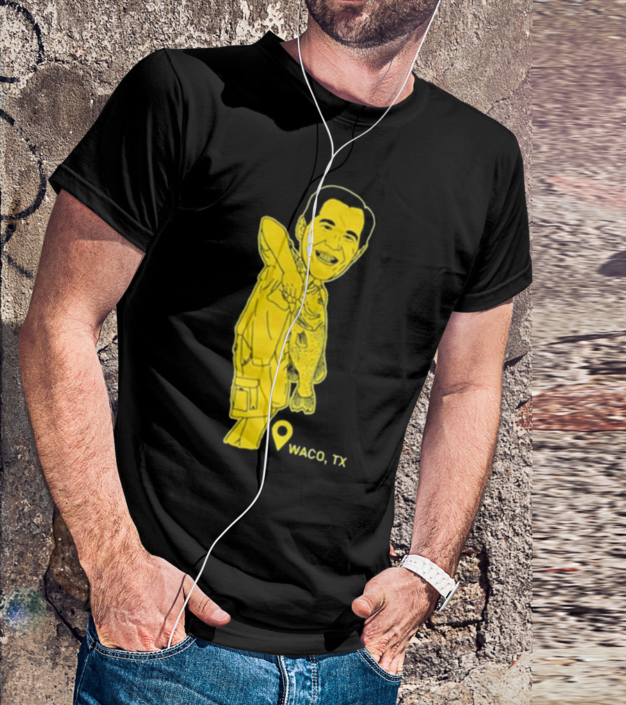 Scott Drew Fishing Caricature Waco TX T-Shirt
