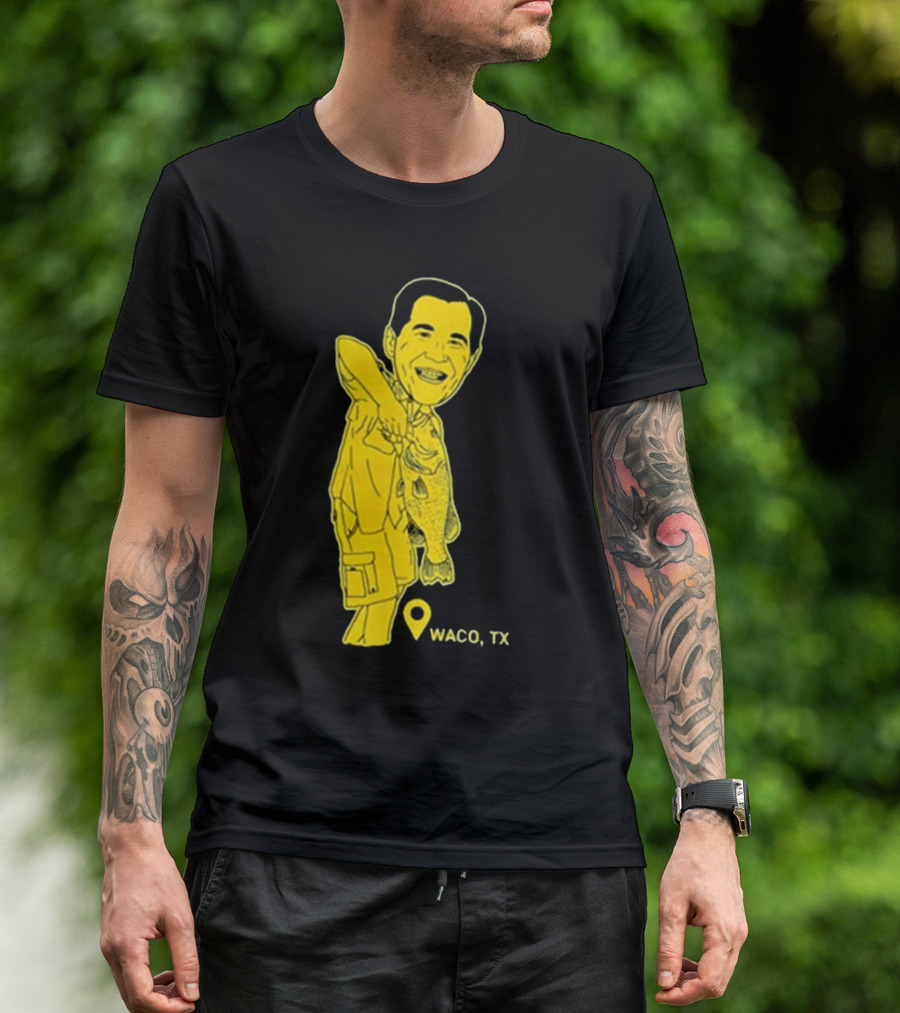 Scott Drew Fishing Caricature Waco TX T-Shirt