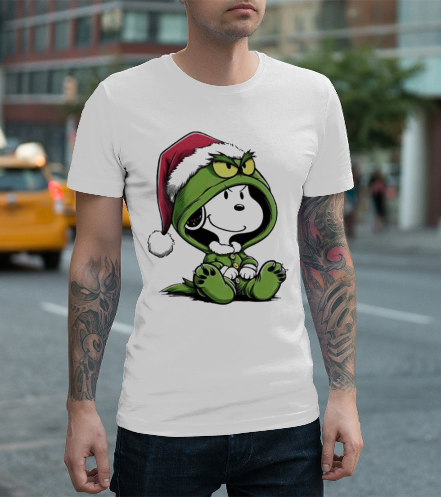 Grinch Snoopy Santa Costume Christmas T-Shirt