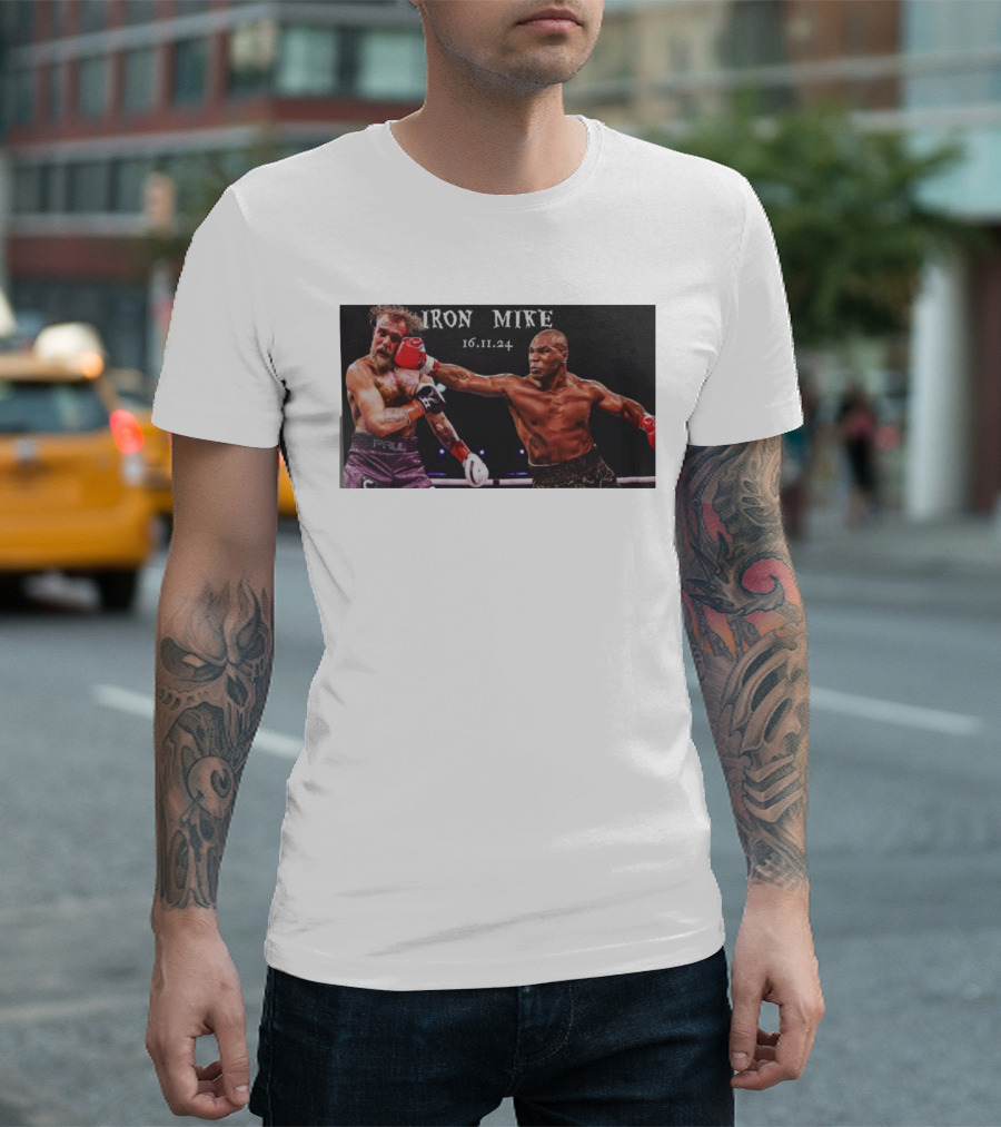 Iron Mike 16 11 24 Jake Paul vs Mike Tyson Boxing Match T-Shirt