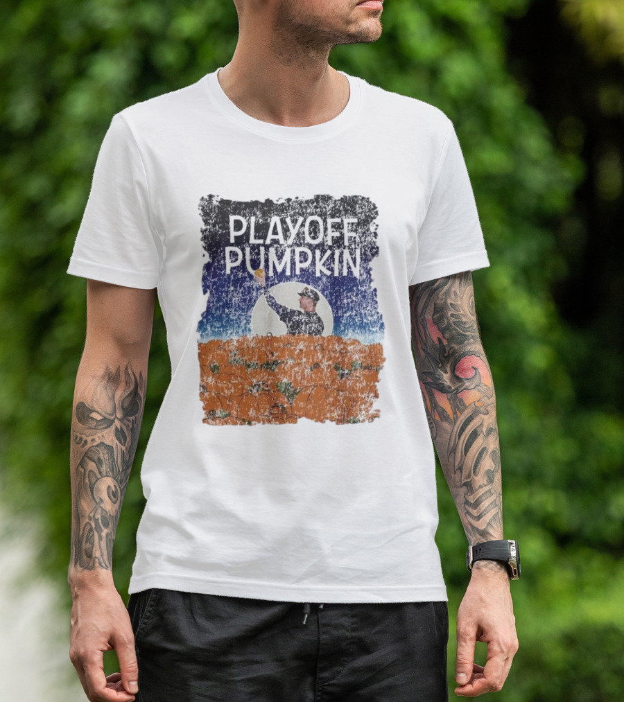 Playoff Pumpkin Baseball Halloween T-Shirt