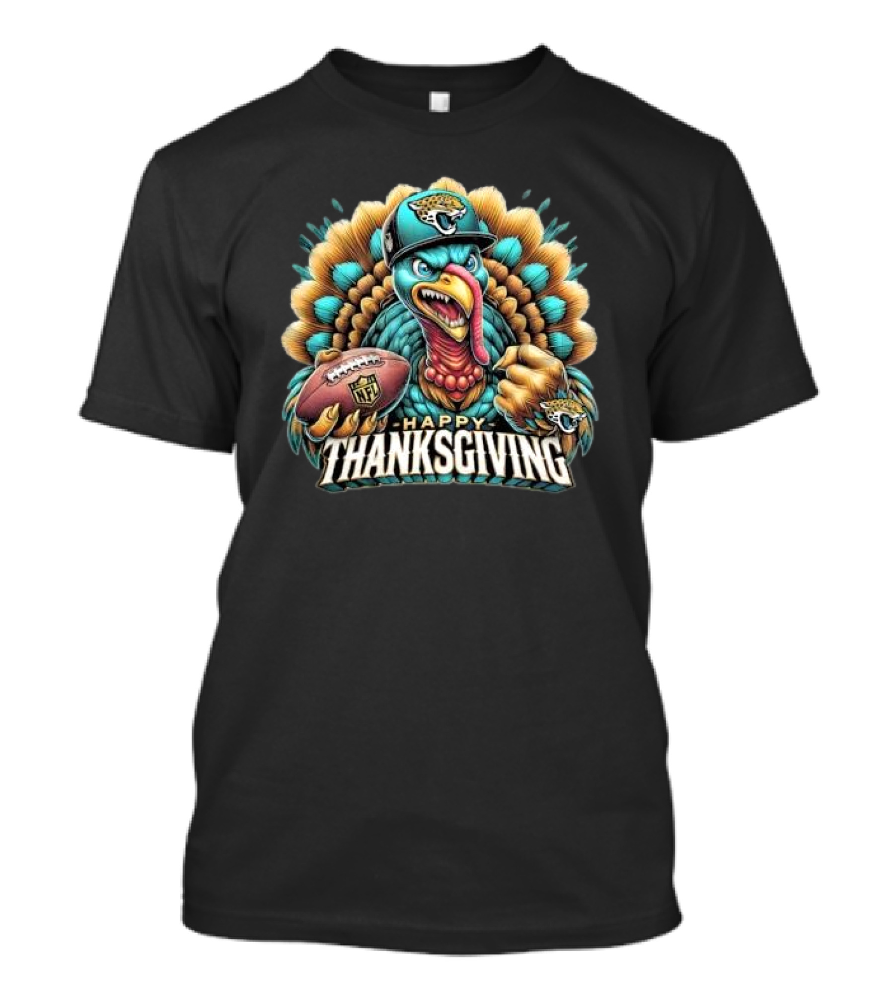 Happy Thanksgiving Jacksonville Jaguars Football Turkey NFL T-Shirt