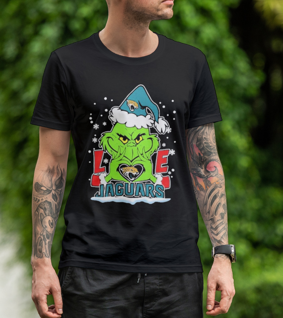 The Grinch Love Jacksonville Jaguars Football Christmas T-Shirt