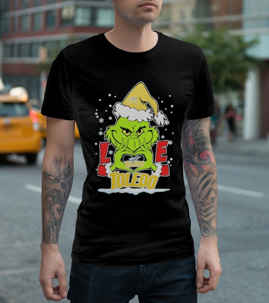 Grinch Love Toledo Rockets Football Christmas T-Shirt