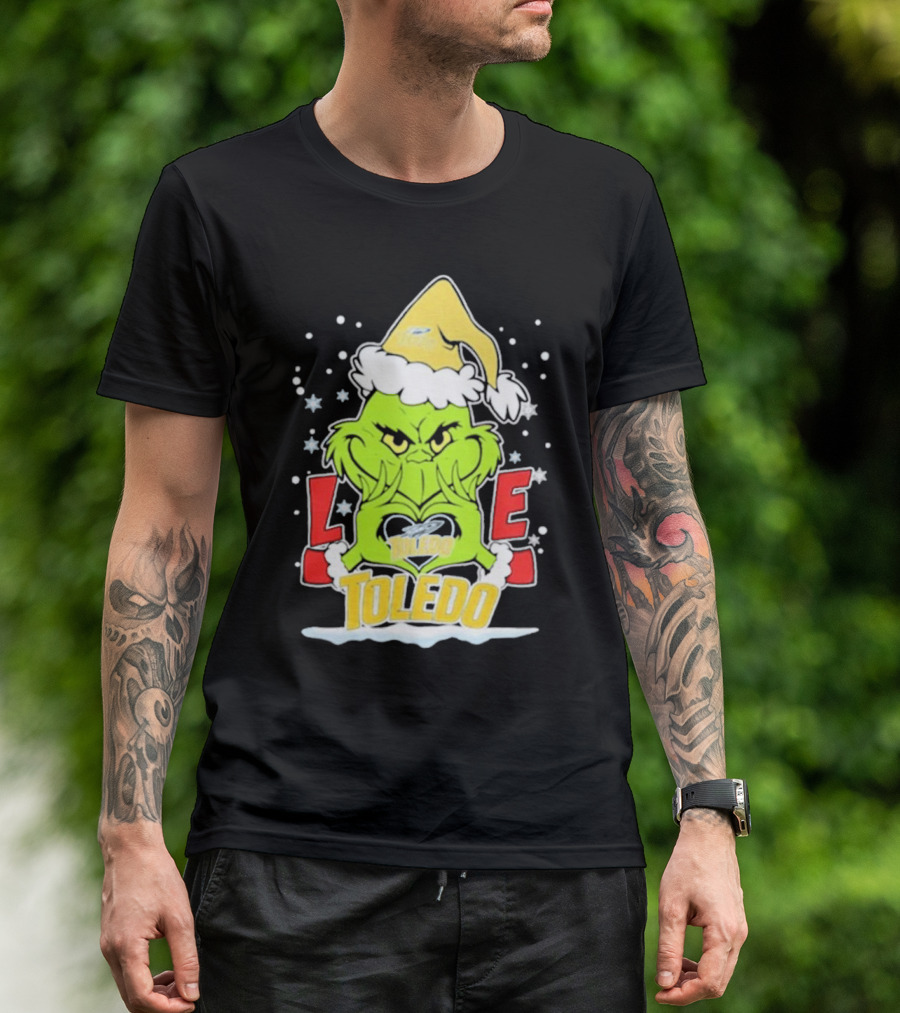 Grinch Love Toledo Rockets Football Christmas T-Shirt