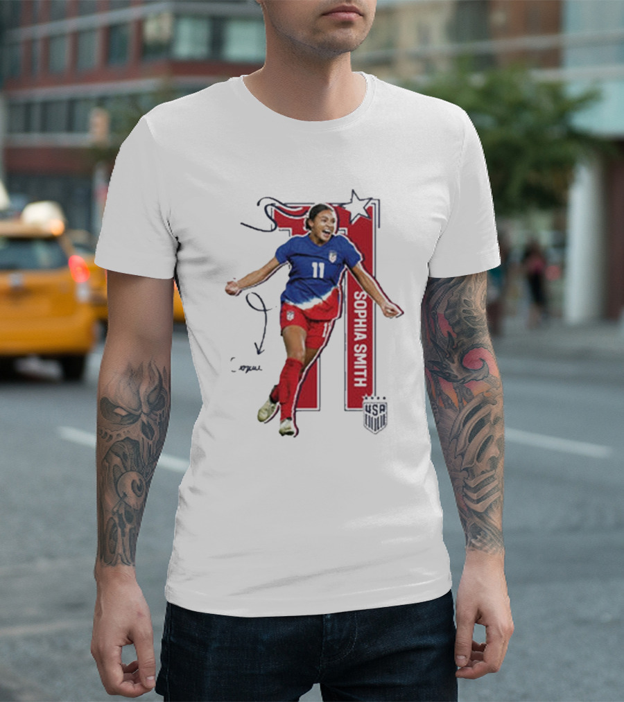 USWNT Sophia Smith 11 USA Signature T-Shirt