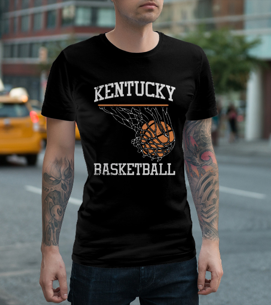 Kentucky Basketball Hoop Swoosh Net T-Shirt