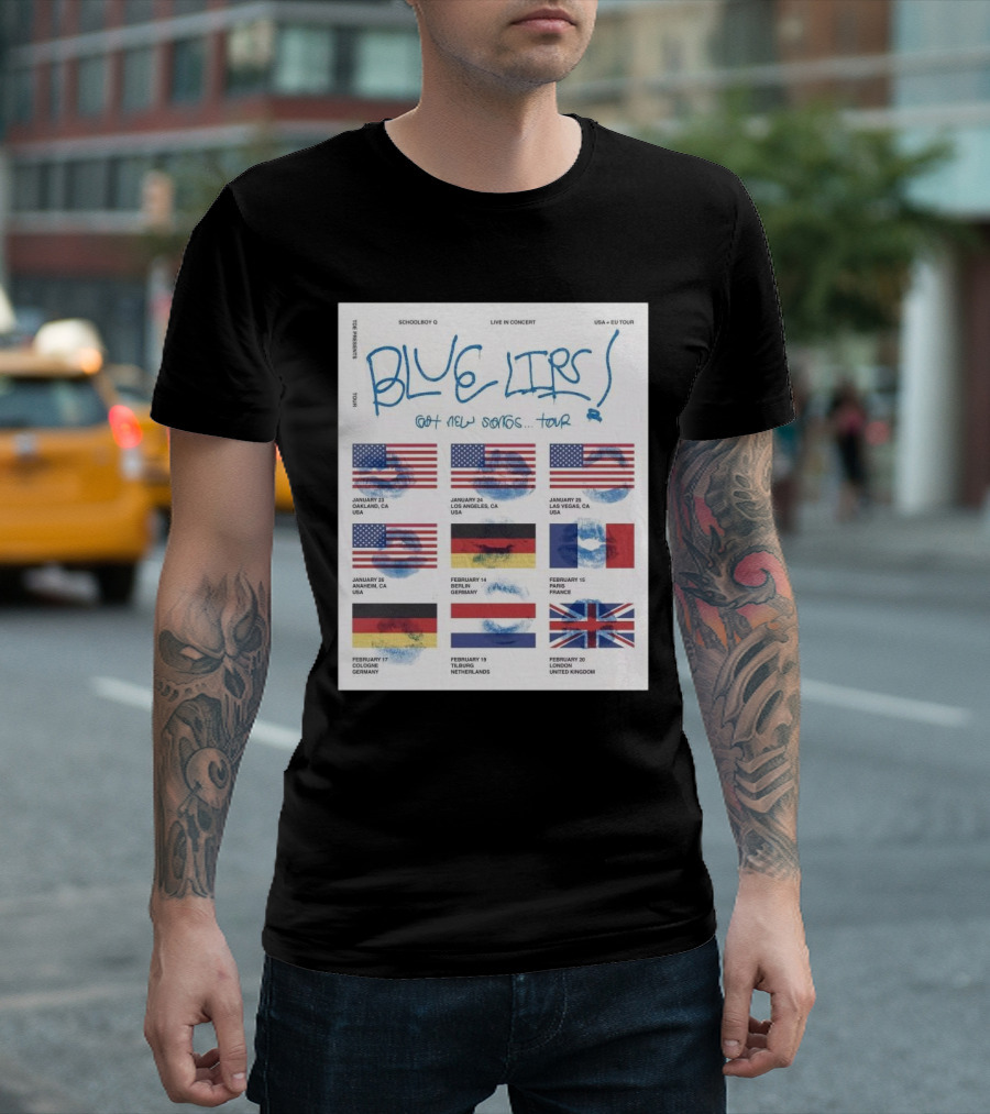 ScHoolboy Q Live in Concert Blue Lips Got New Songs USA EU Tour 2025 T-Shirt