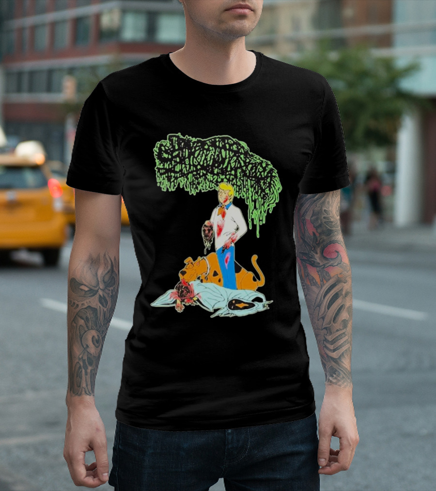 Sanguisugabogg Groovy Horror Parody Fred And Shaggy Scooby-Doo Scene T-Shirt