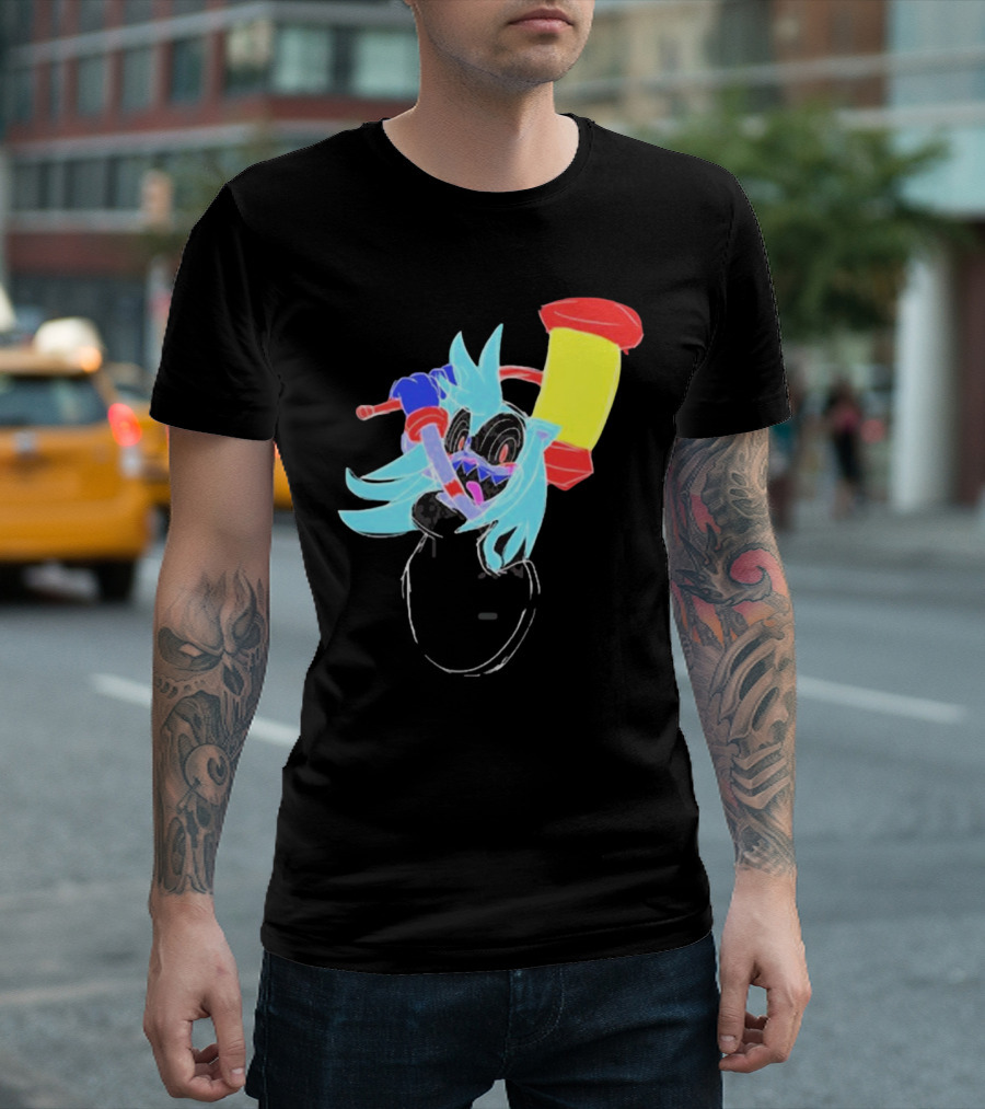 Spud Gun Hammer Time Neon Cartoon Character T-Shirt