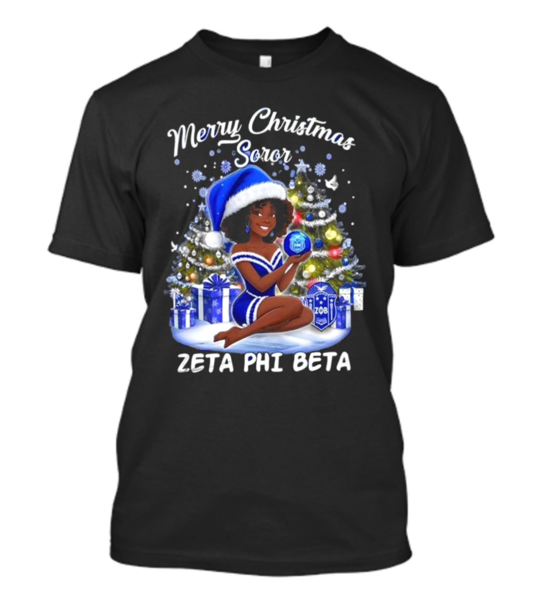 Merry Christmas Soror 2024 Zeta Phi Beta Holiday T-Shirt
