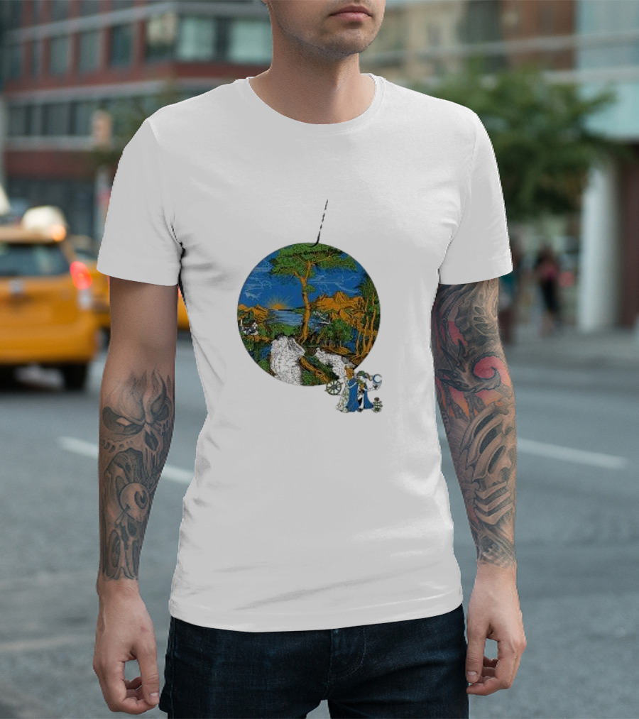 Fleet Foxes Sun Giant Scenic Nature Tree and Mountains T-Shirt