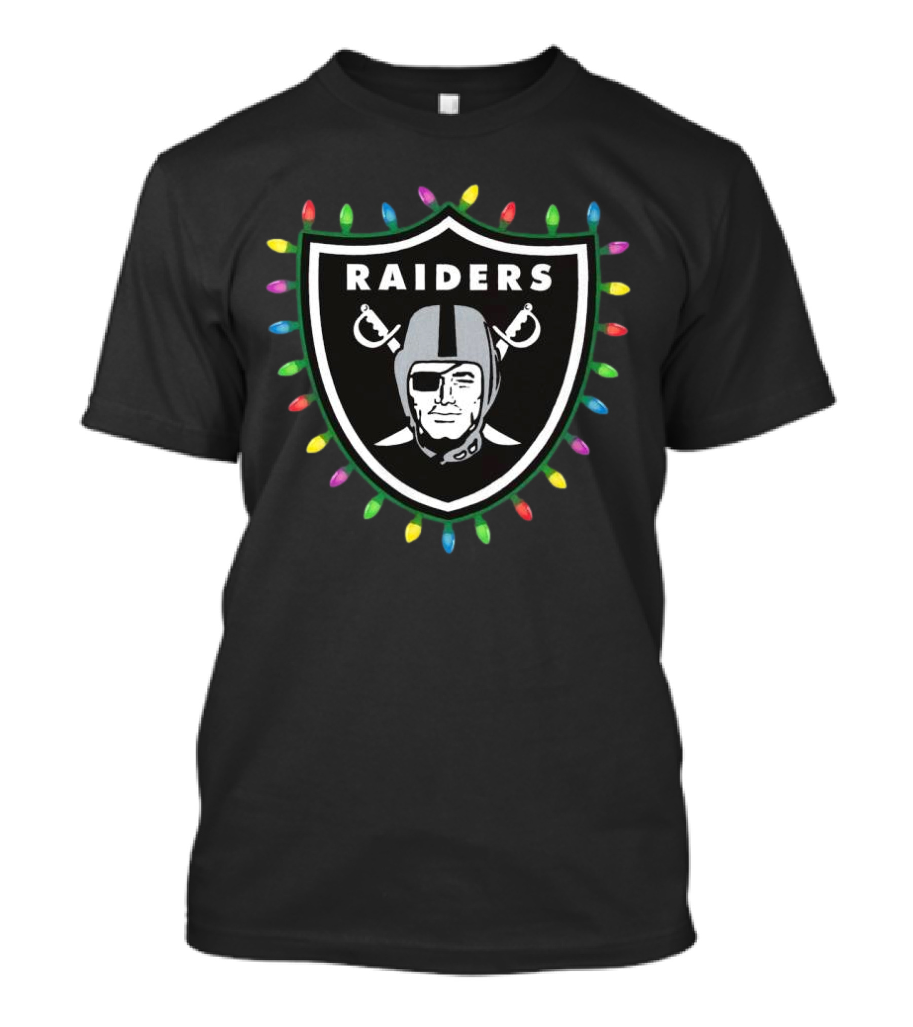 Las Vegas Raiders Holiday Lights 2024 Primary T-Shirt