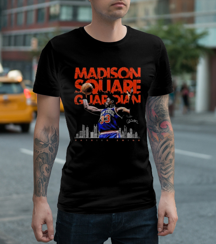 Patrick Ewing Madison Square Guardian New York Knicks Signature T-Shirt