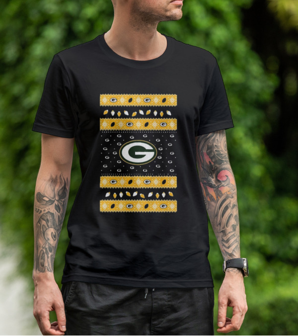 Green Bay Packers Holiday Lights Ugly Sweater T-Shirt