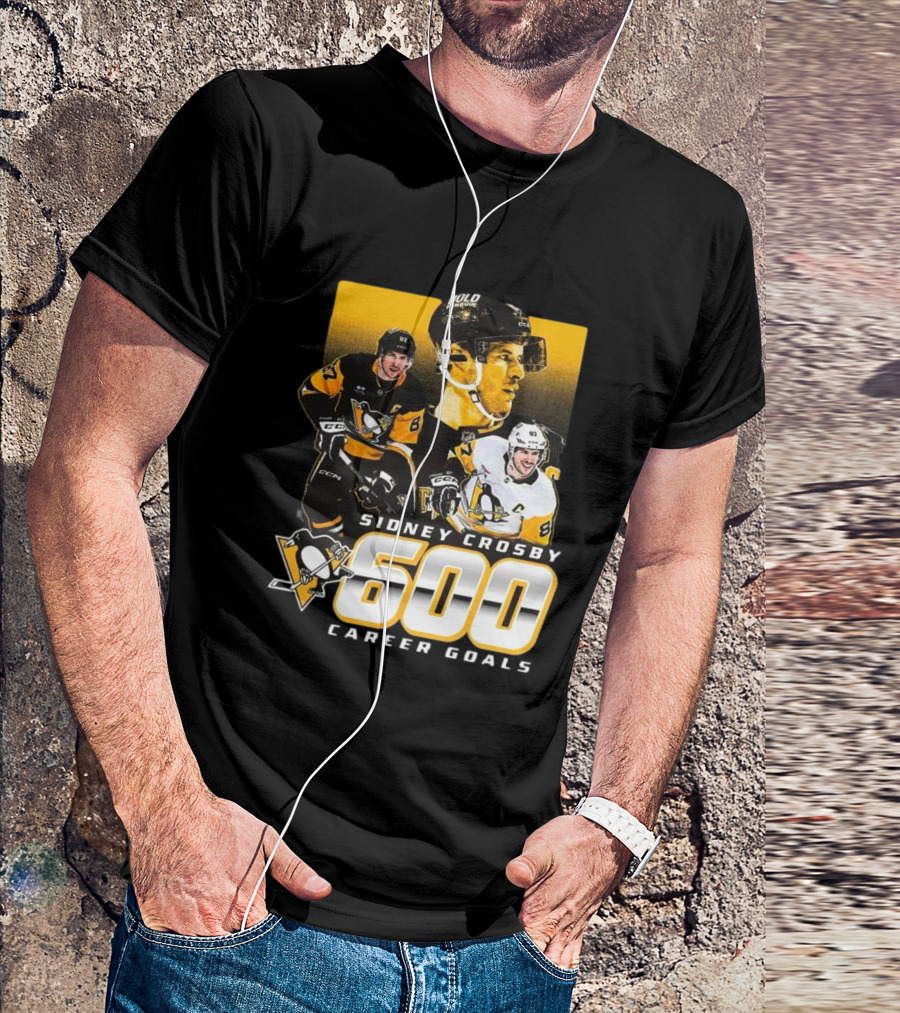 Sidney Crosby Pittsburgh Penguins 600 Career Goals NHL Achievement T-Shirt